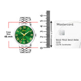 Jainx Green Dial Steel Chain Analog Wrist Watch For Men - JM7194