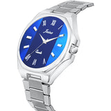 Jainx Blue Dial Steel Chain Analog Wrist Watch Fot Men - JM7196