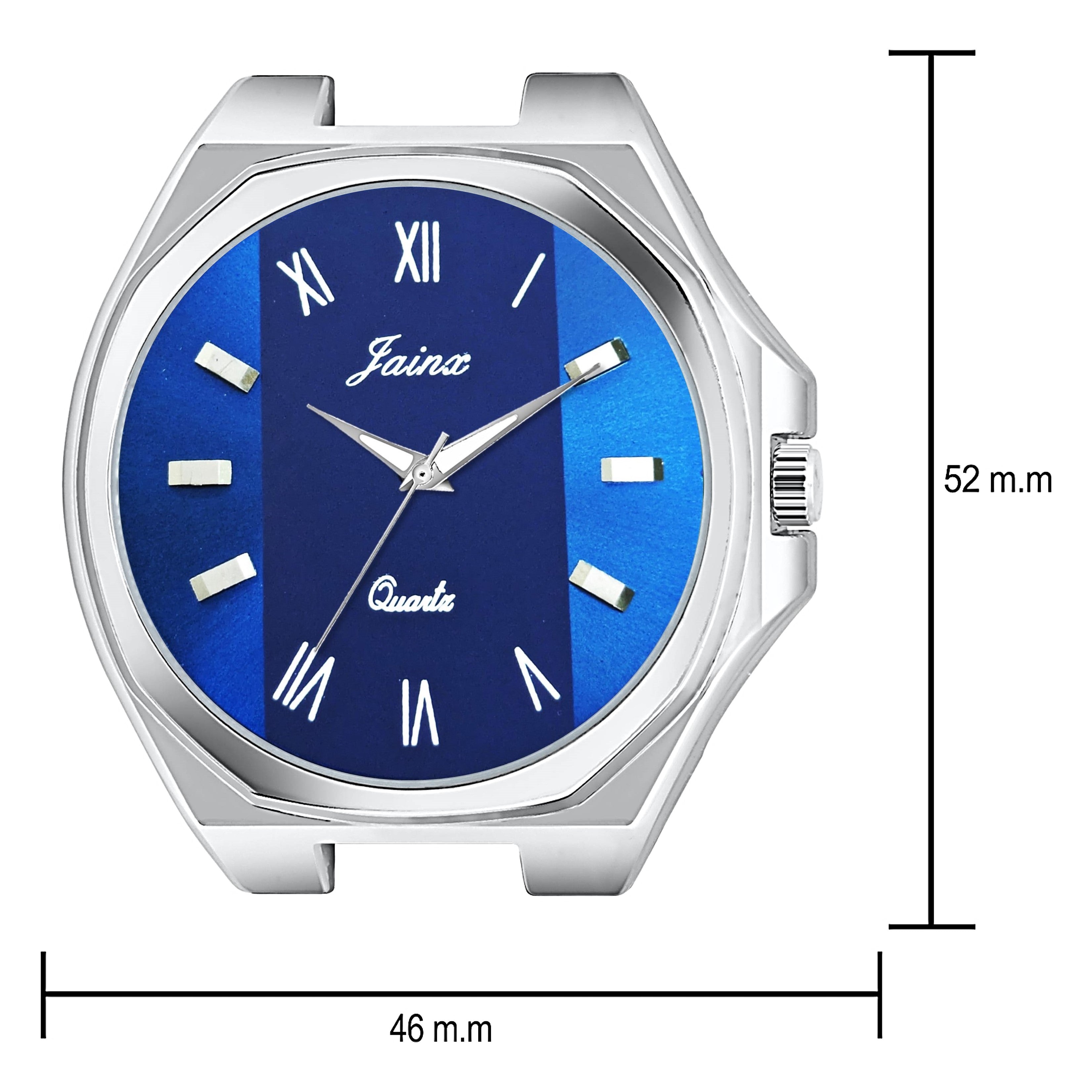 Jainx Blue Dial Steel Chain Analog Wrist Watch Fot Men - JM7196