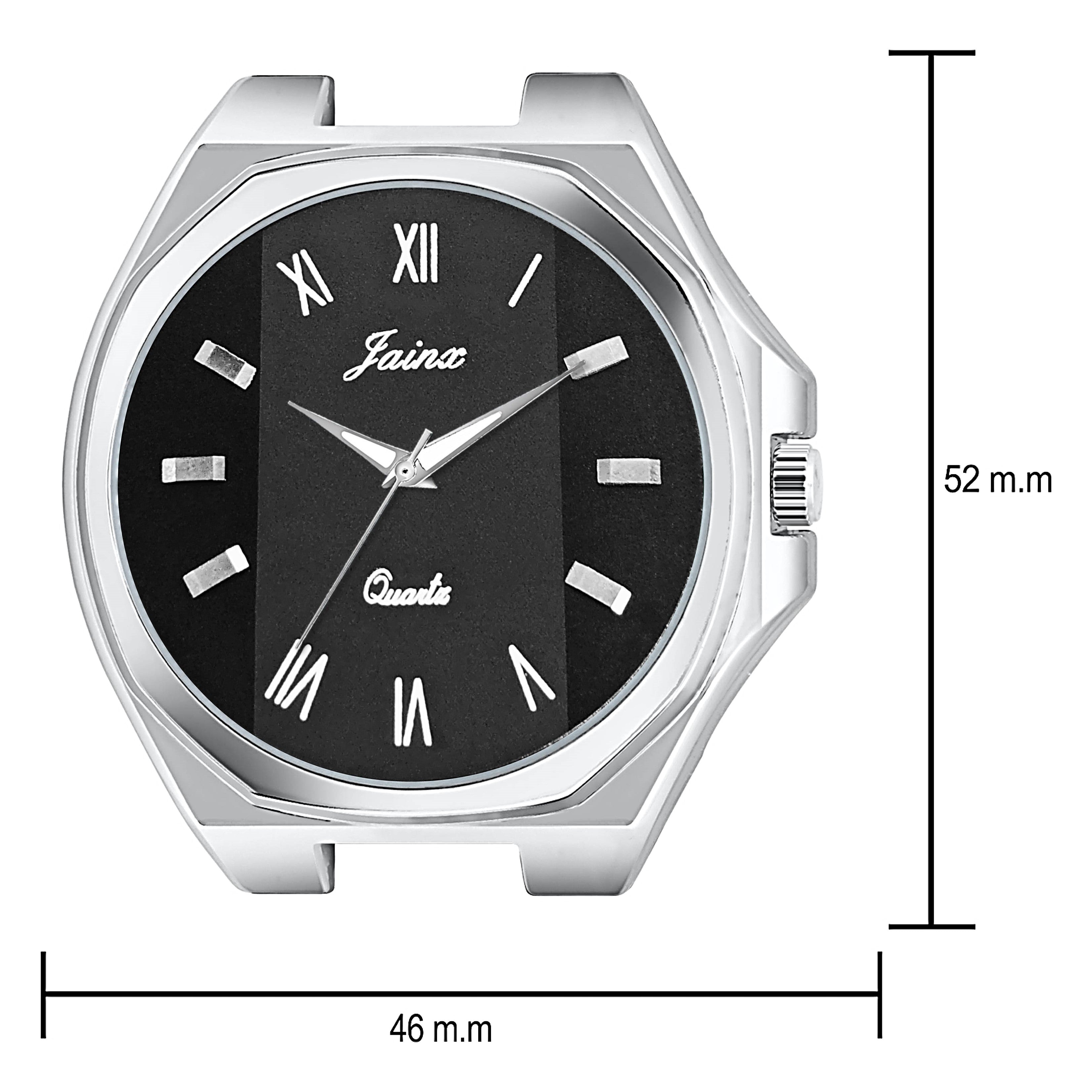 Jainx Black Dial Steel Chain Analog Wrist Watch Fot Men - JM7197