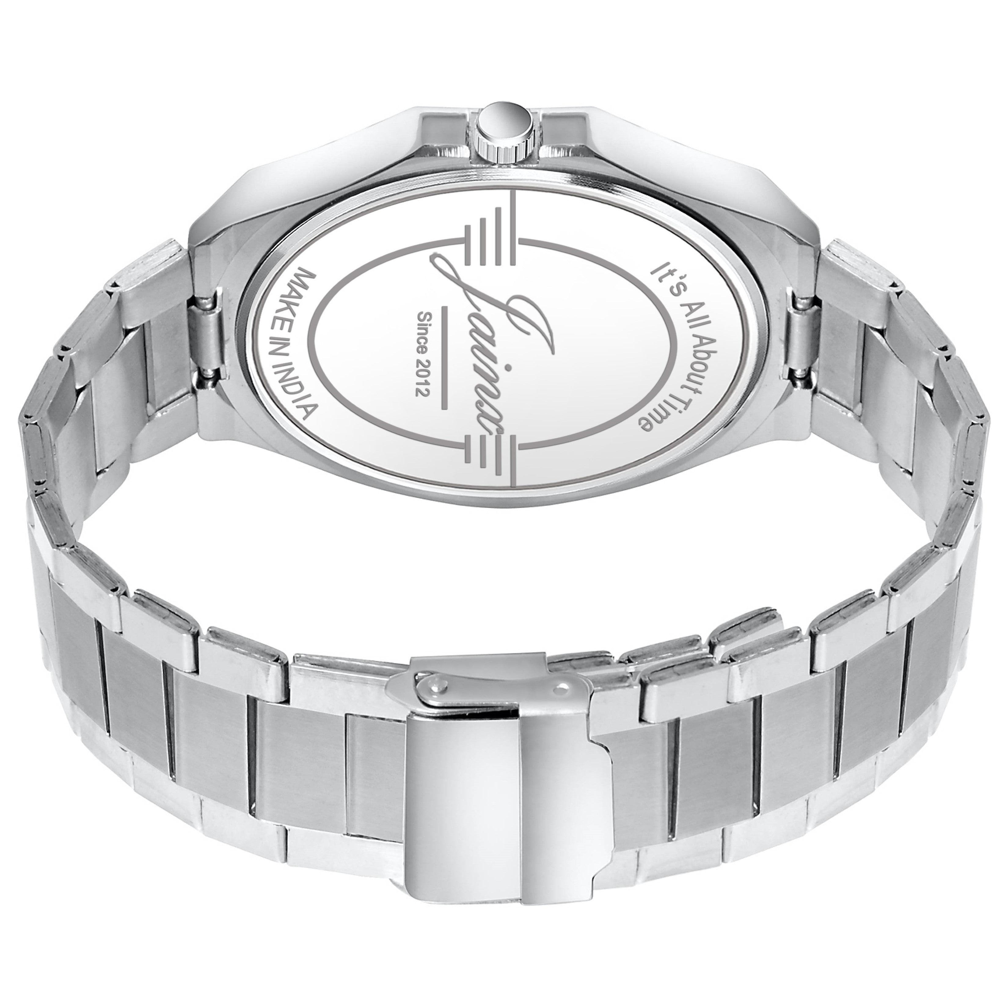 Jainx Black Dial Steel Chain Analog Wrist Watch Fot Men - JM7197