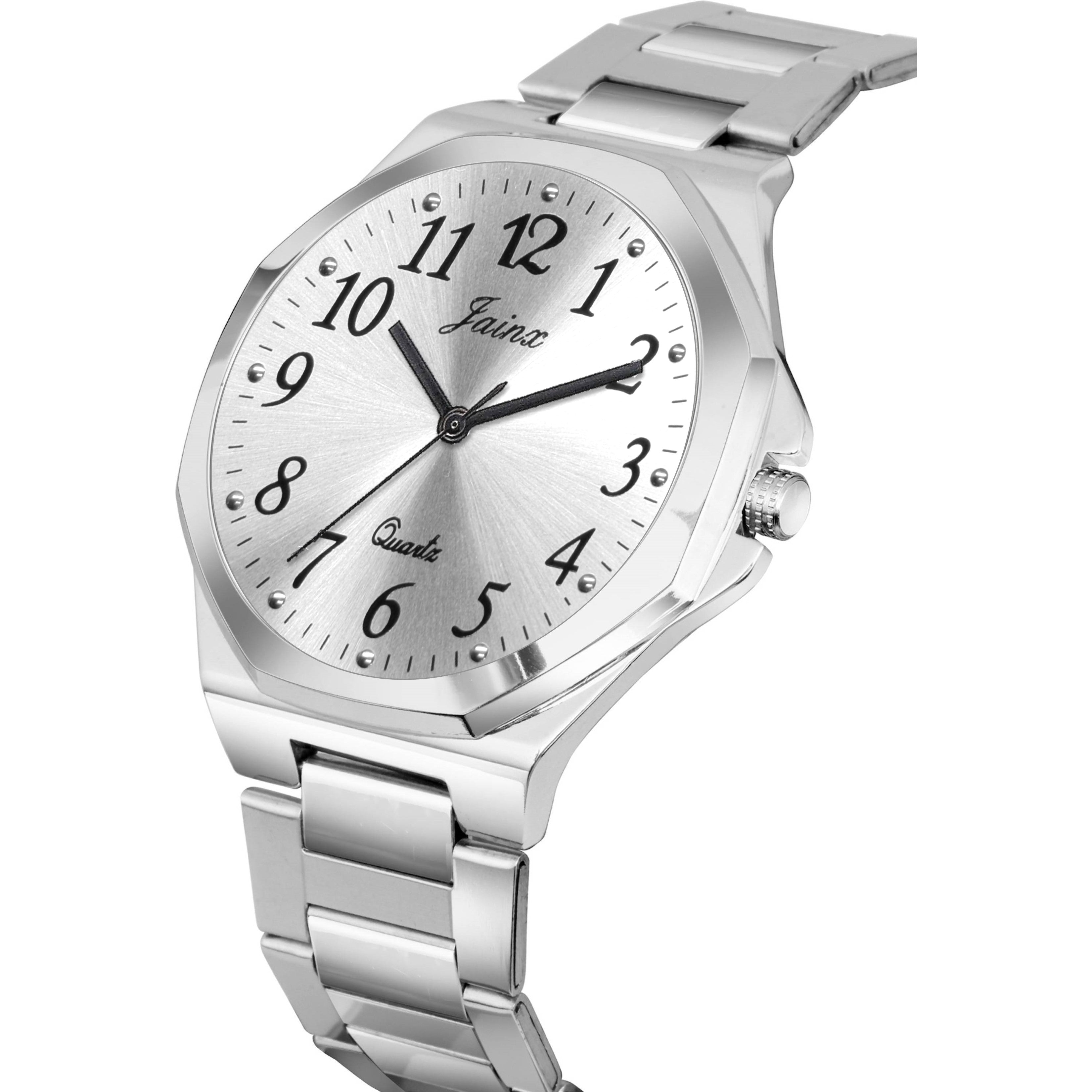 Jainx Silver Steel Chain Analog Wrist Watch For Men - JM7198