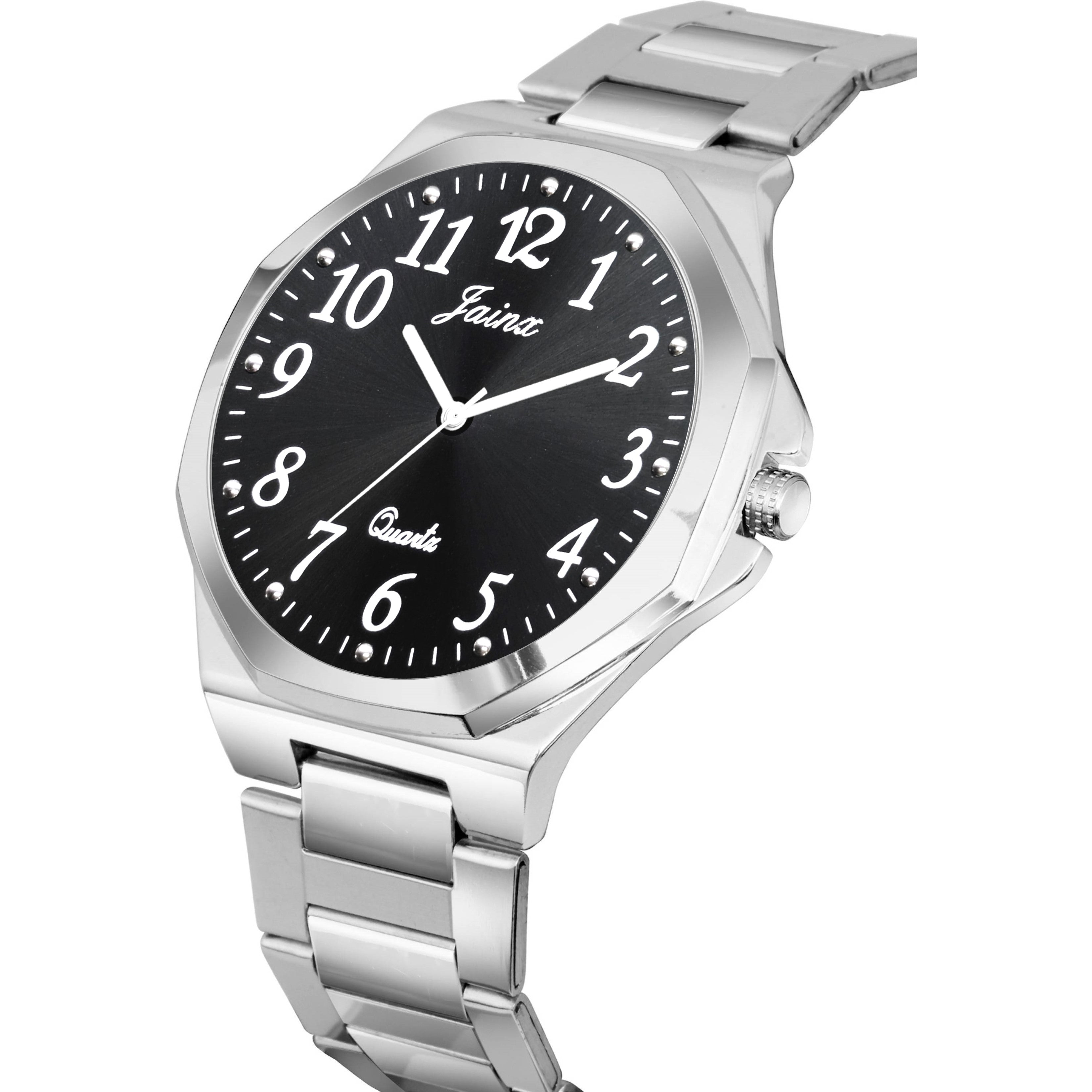 Jainx Black Dial Steel Chain Analog Wrist Watch For Men - JM7199