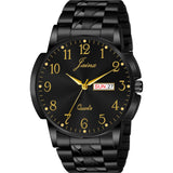 Jainx Black Day And Date Steel Chain Analog Watch - For Men JM7201