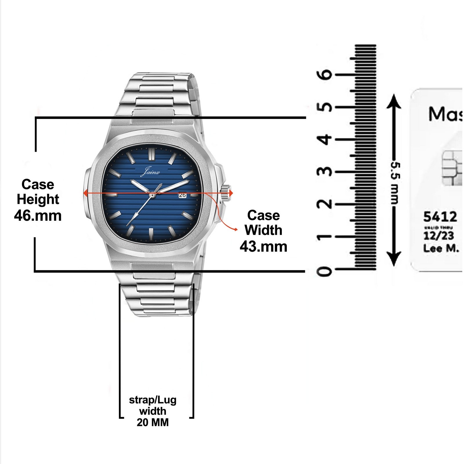 Jainx Blue Dial Steel Chain Analog Wrist Watch For Mens - JM7202