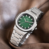 Jainx Green Dial Steel Chain Analog Wrist Watch For Mens - JM7203