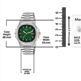 Jainx Green Dial Steel Chain Analog Wrist Watch For Mens - JM7203
