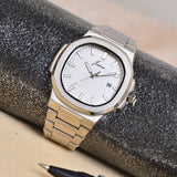 Jainx  Silver Dial Steel Chain Analog Wrist Watch For Mens - JM7205