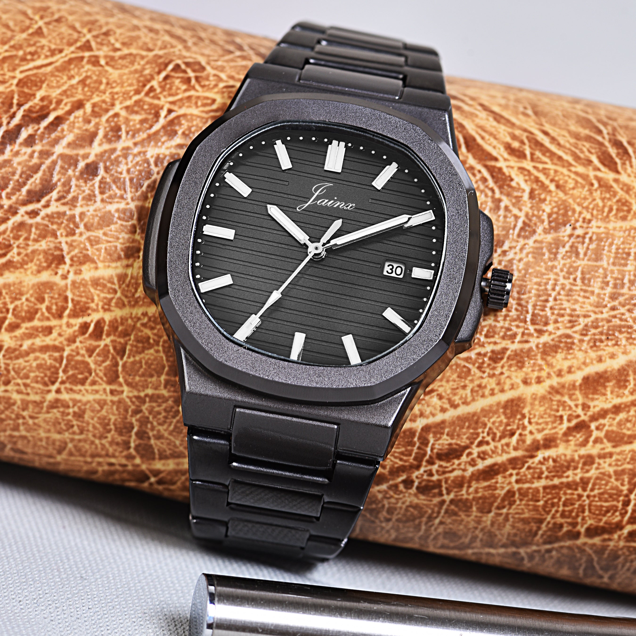 Jainx Black Steel Chain Analog Wrist Watch For Mens - JM7208