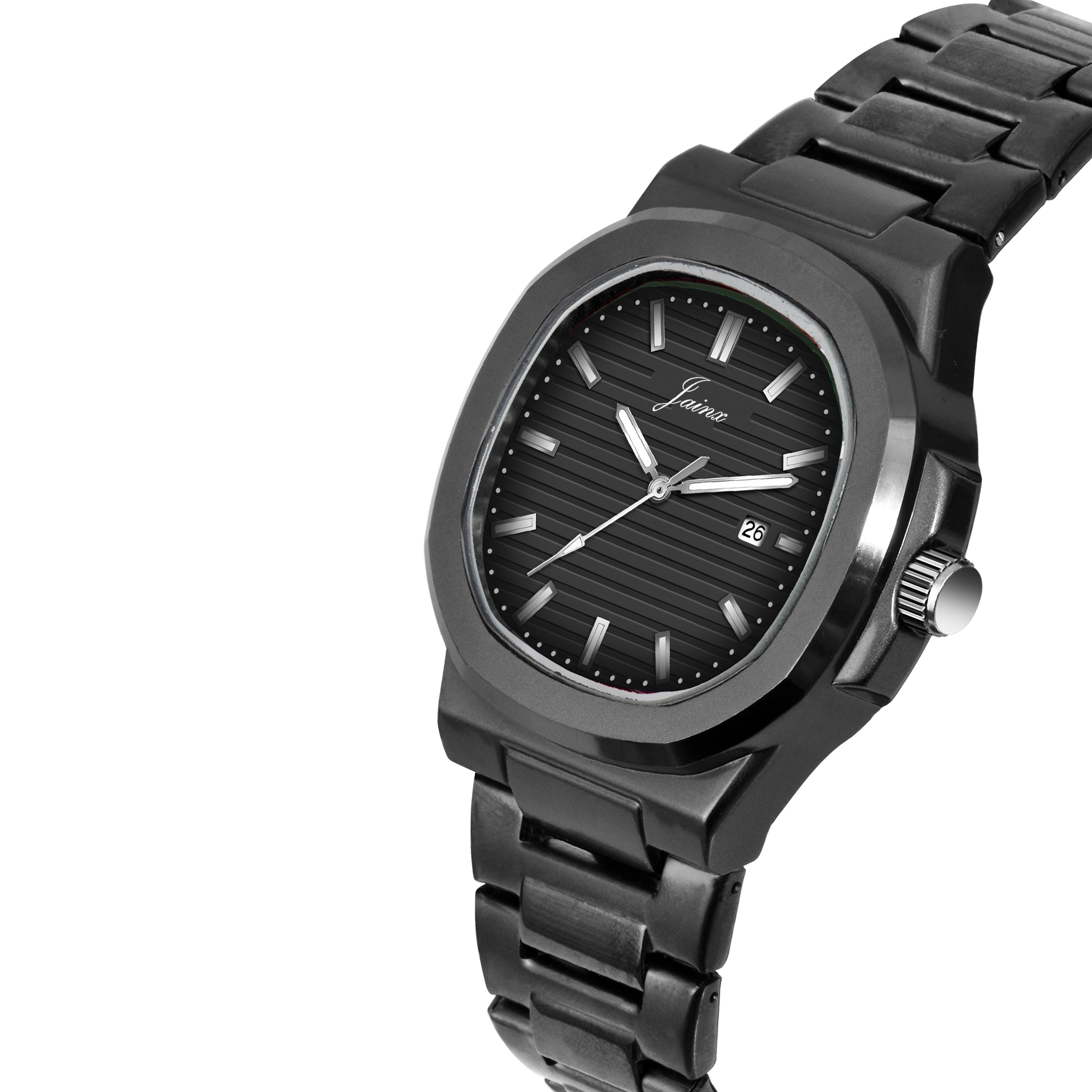 Jainx Black Steel Chain Analog Wrist Watch For Mens - JM7208
