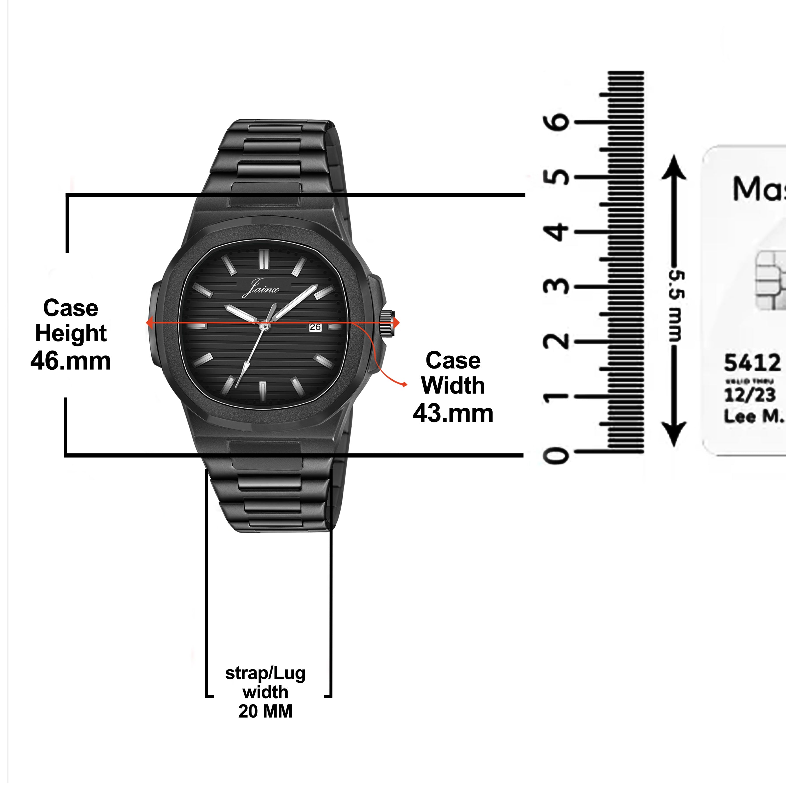Jainx Black Steel Chain Analog Wrist Watch For Mens - JM7208