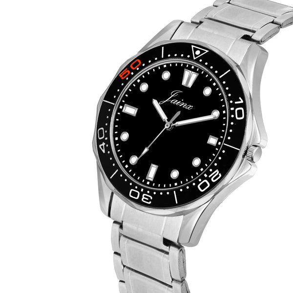 Jainx Sports Black Dial Steel Chain Analog Wrist Watch for Men