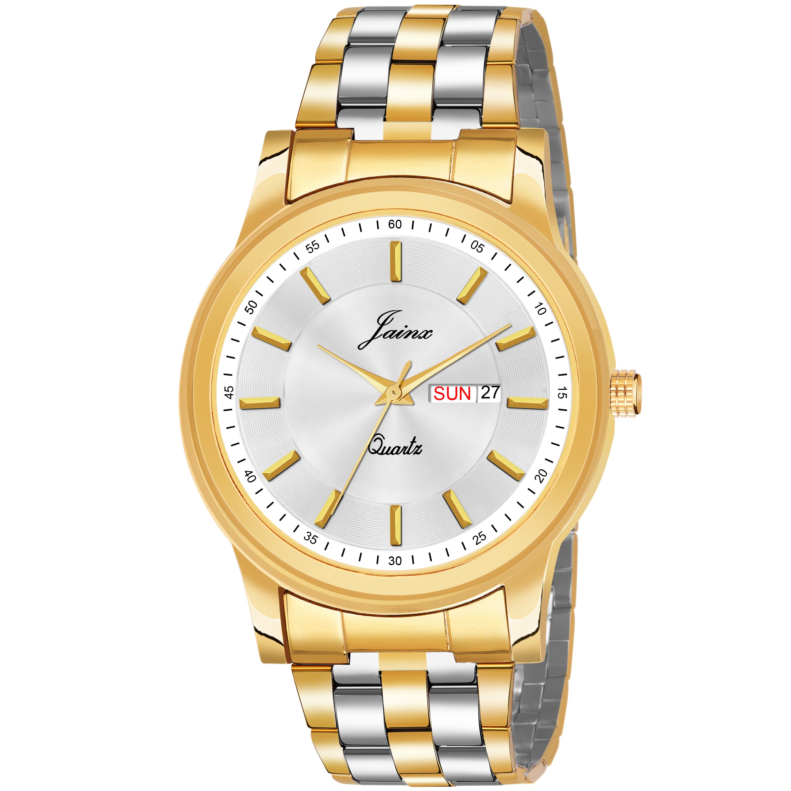 Jainx Premium Day & Date Feature White Dial Analogue Watch For Men - JM1176 - Jainx Store
