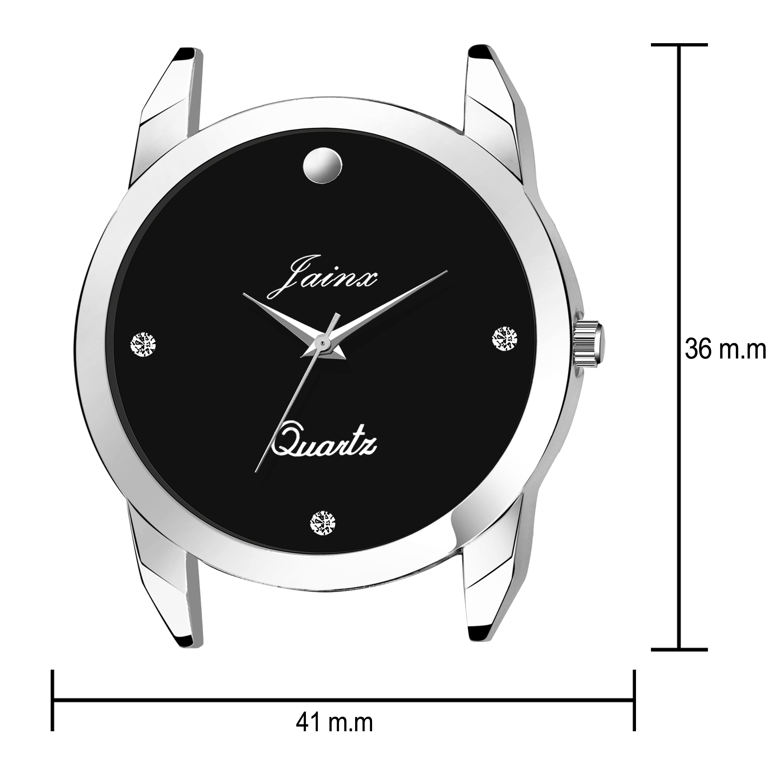 Jainx Black Dial Silver Steel Chain Analog Watch - For Women JW616