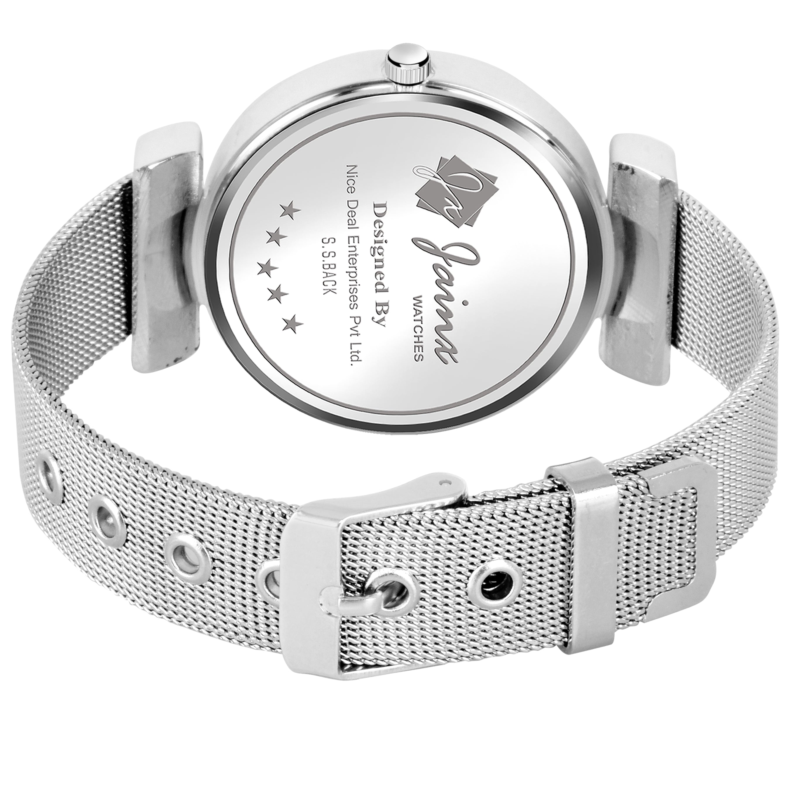 Jainx Black Dial Steel Mesh Chain Analog Watch - For Women JW667