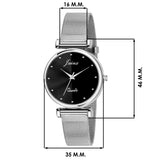 Jainx Black Dial Steel Mesh Chain Analog Watch - For Women JW667