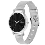 Jainx Black Dial Steel Mesh Chain Analog Watch - For Women JW689