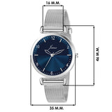 Jainx Blue Dial Stainless Steel Mesh Chain Analog Watch - For Women JW691
