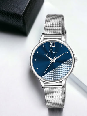 Jainx Blue Dial Steel Mesh Chain Analog Watch - For Women JW8510