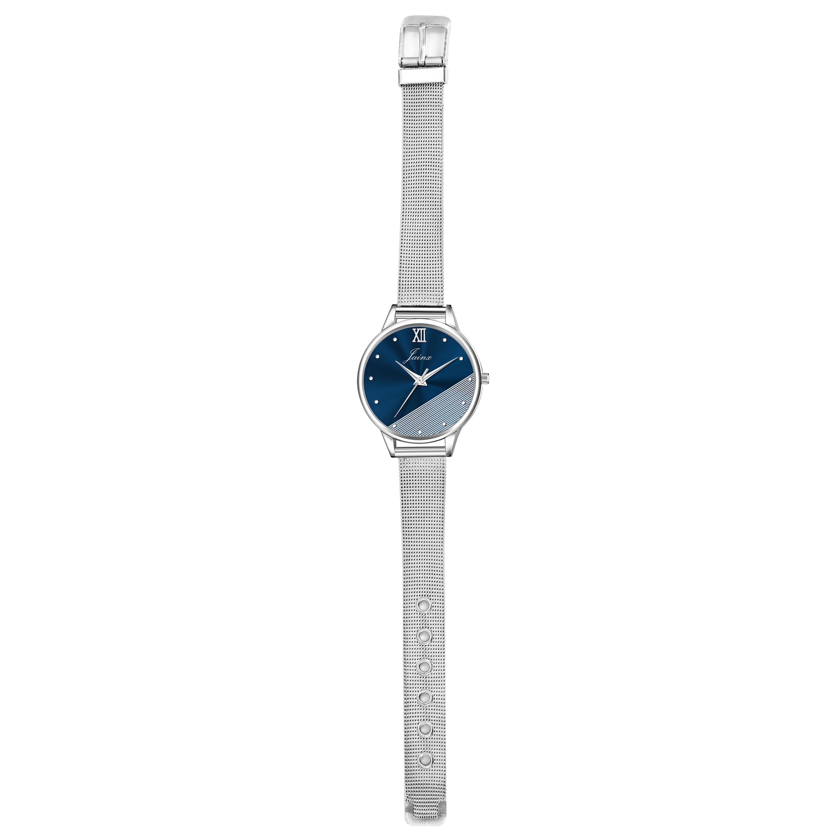 Jainx Blue Dial Steel Mesh Chain Analog Watch - For Women JW8510