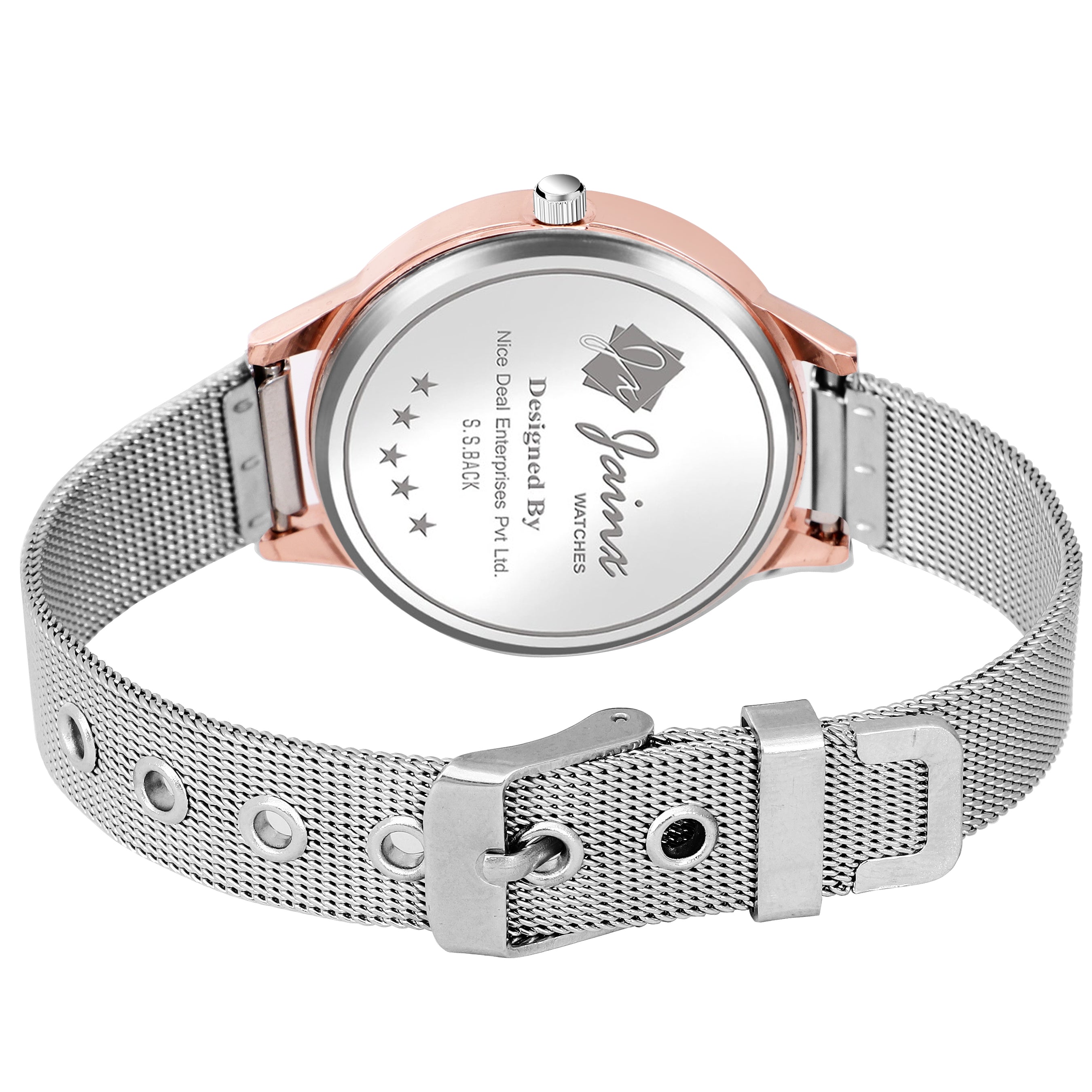 Jainx Black Dial Steel Mesh Chain Analog Watch - For Women JW8511
