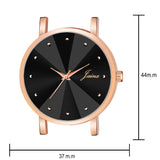 Jainx Black Dial Rose Gold Color Mesh Chain Analog Wrist Watch For Women - JW8550