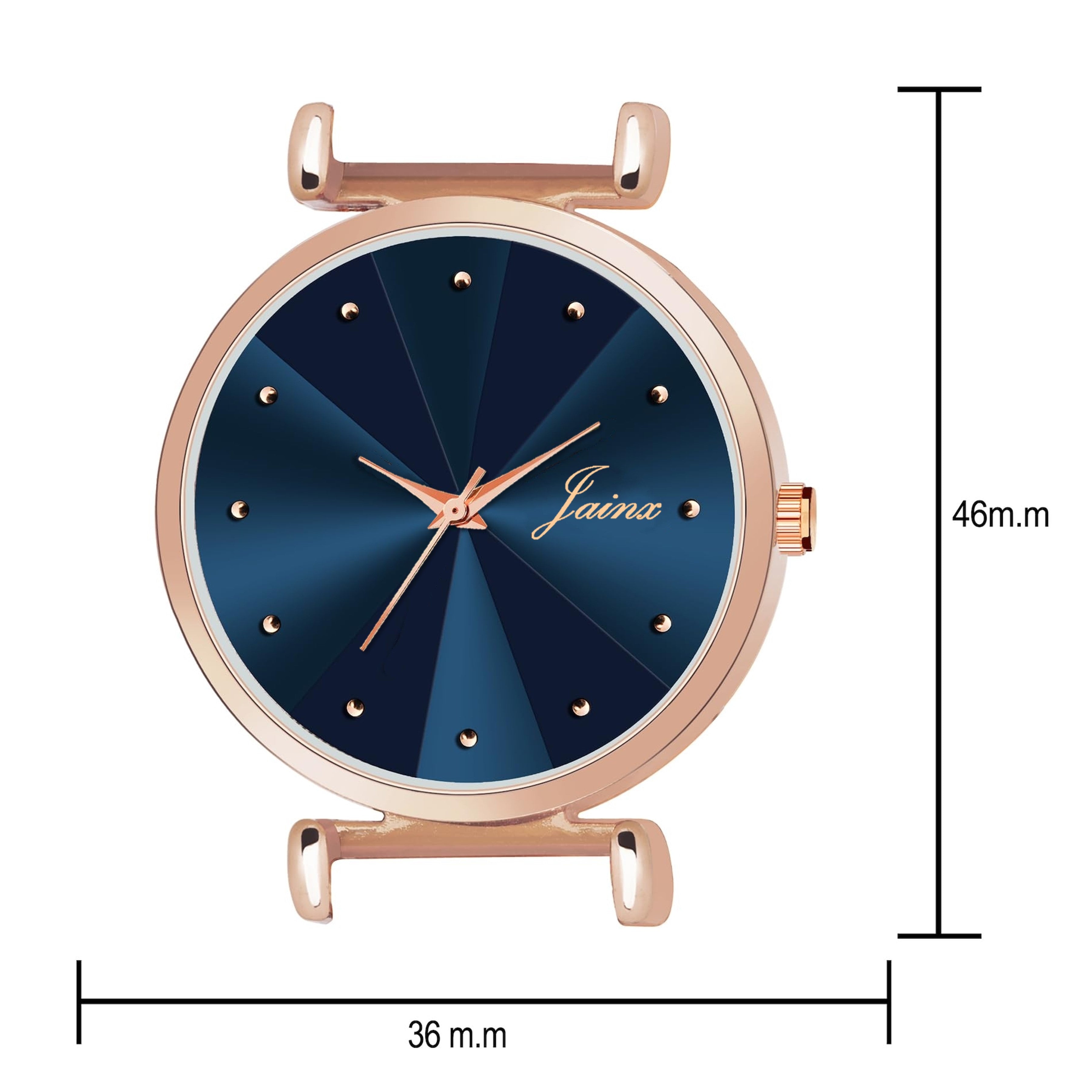 Jainx Blue Dial Silicone Band Analog Wrist Watch For Women - JW8553