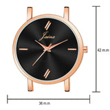 Jainx Black Dial Rose Gold Mesh Chain Analog Wrist Watch For Women - JW8554