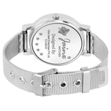 Jainx Black Dial Silver Mesh Chain Analog Wrist Watch for Women