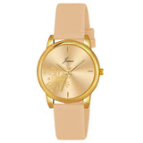 Jainx Golden Dial Silicone Band Analog Wrist Watch for Women - JW8561