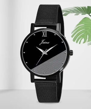 Jainx Black Mesh Chain black dial Analog Women's Watch