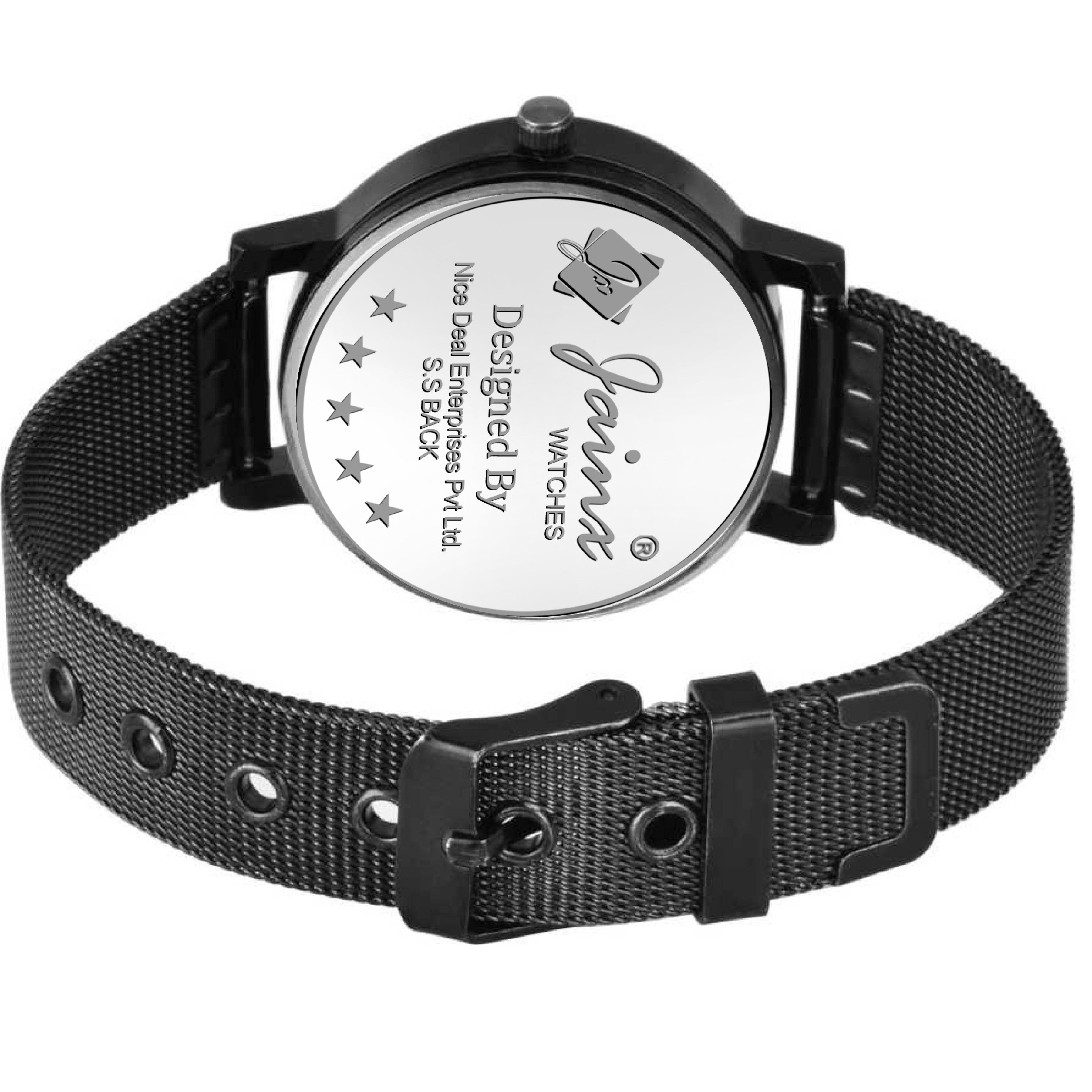 Jainx Black Mesh Chain Dual Tone Dial Analog Wrist Watch For Women - JW8571