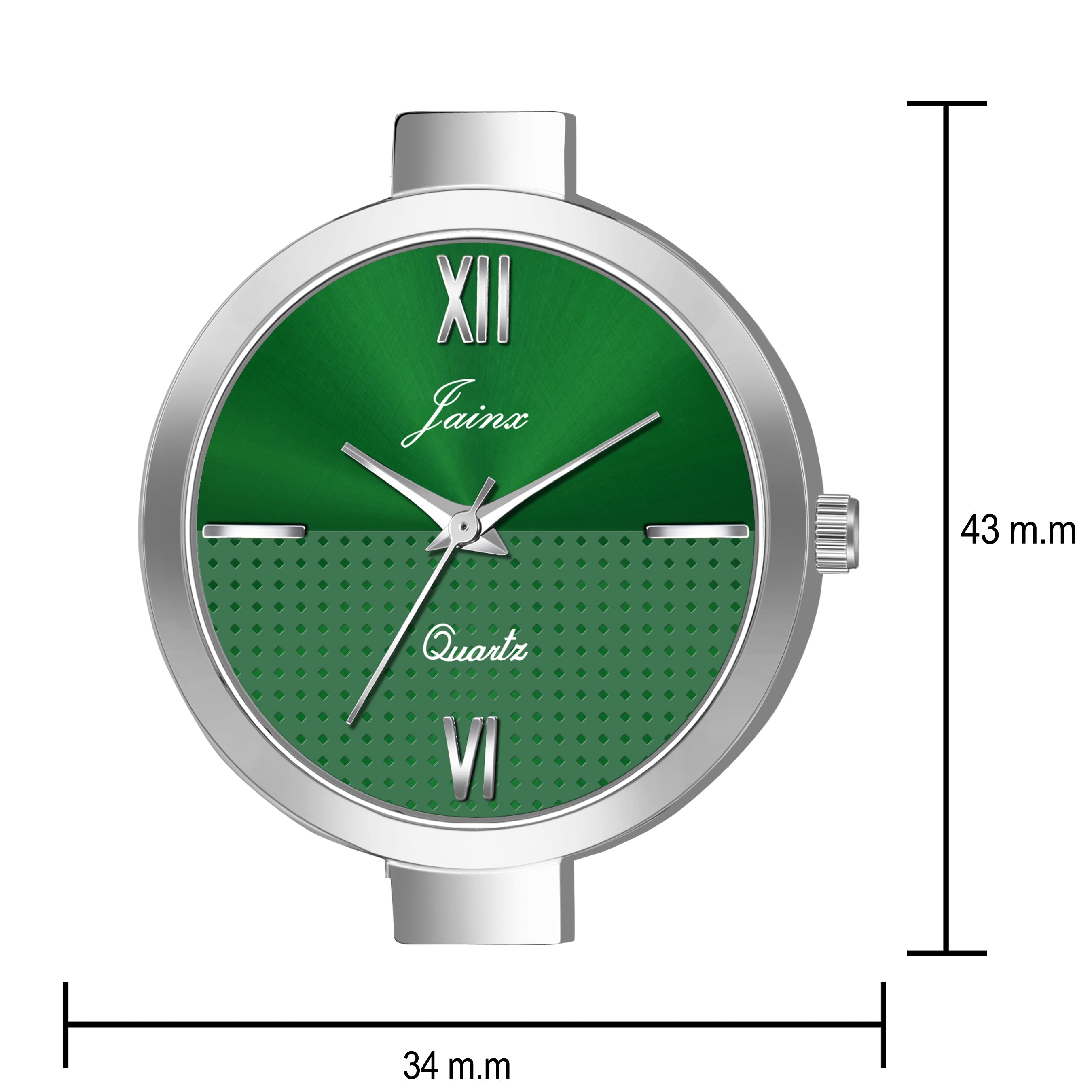 Green Dual Tone Dial Steel Mesh Chain Analog Watch For Women - JW8585 - Jainx Store