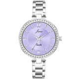 Silver Chain Purple Dial Analog Wrist Watch For Women - JW8591 - Jainx Store