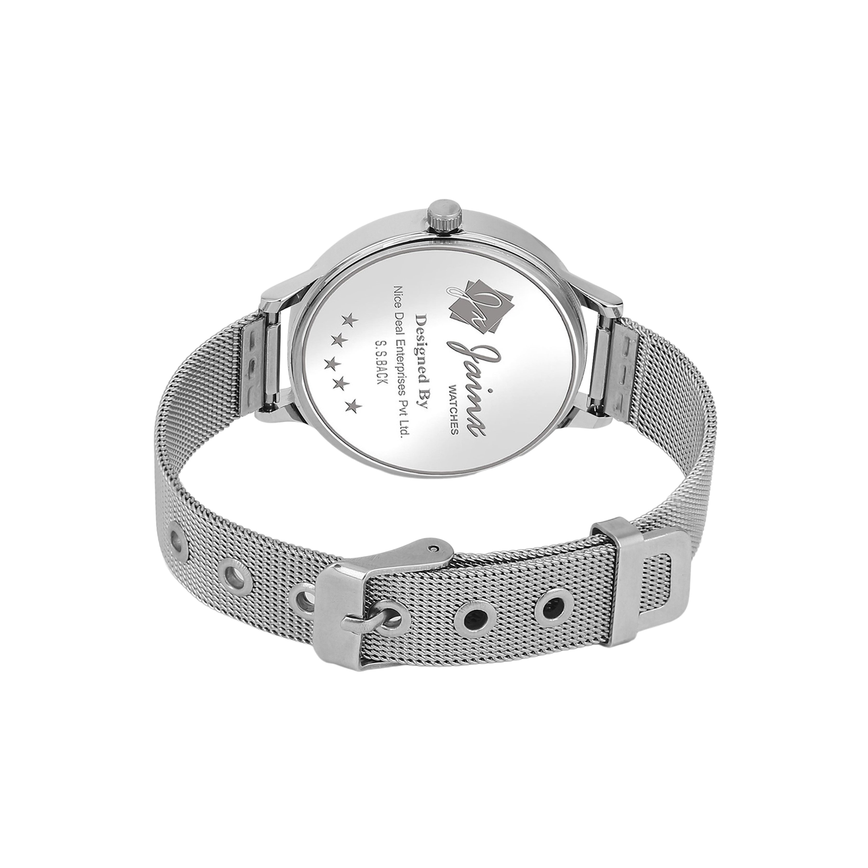 Jainx Brown Dial Mesh Steel Chain Analog Watch - For Women JW8595