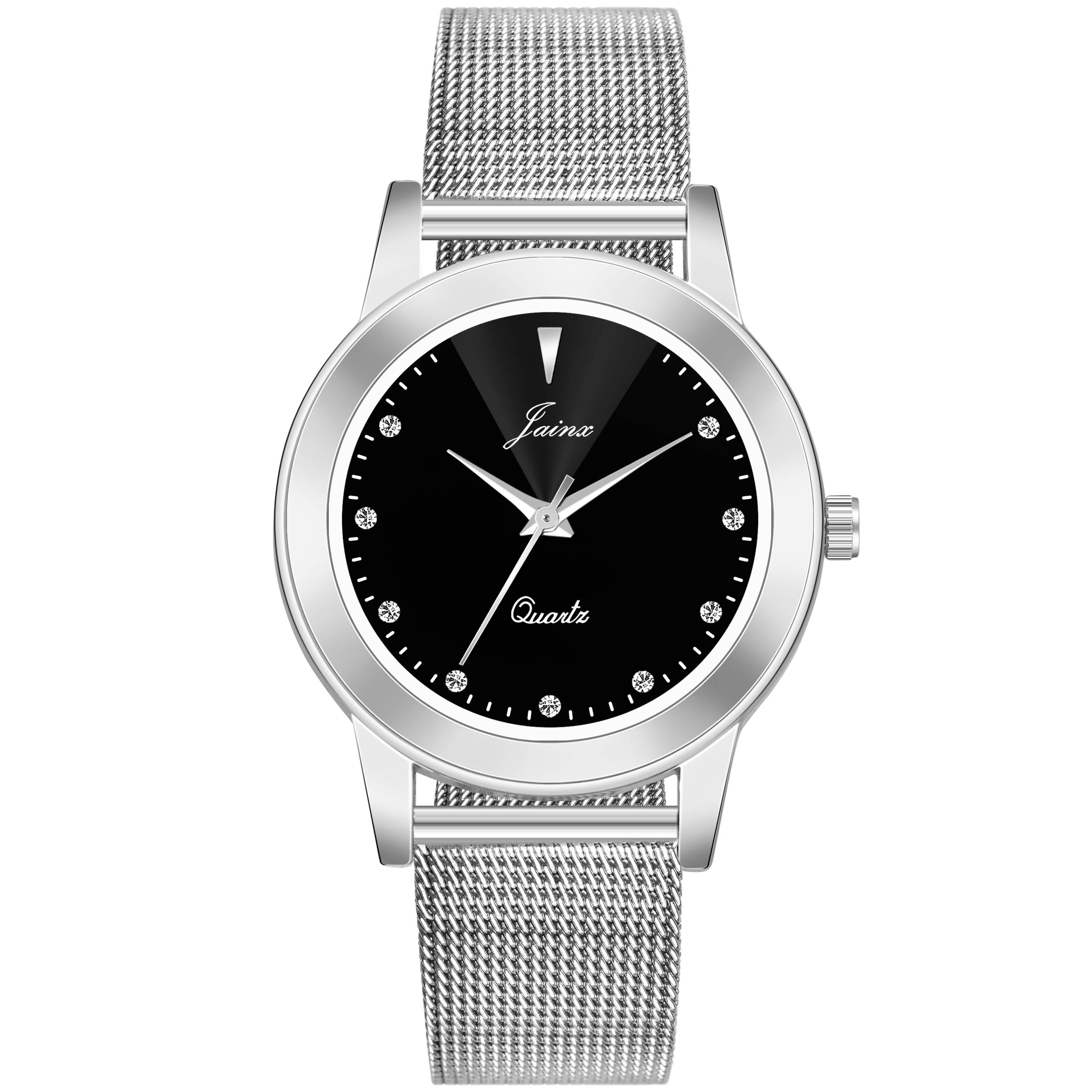 Jainx Black Dial Steel Mesh Chain Analog Watch For Women - JW8597