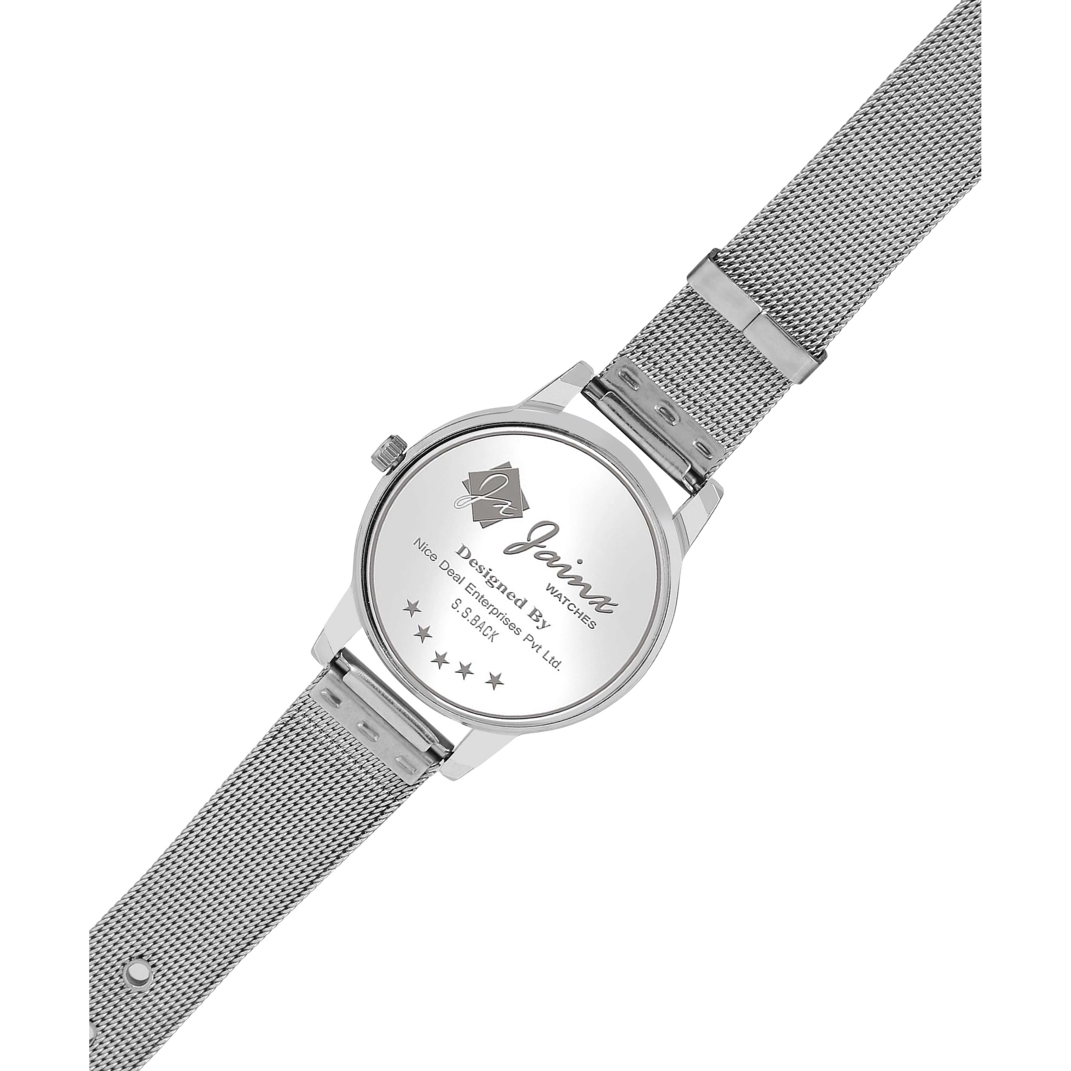 Jainx Black Dial Steel Mesh Chain Analog Watch For Women - JW8597