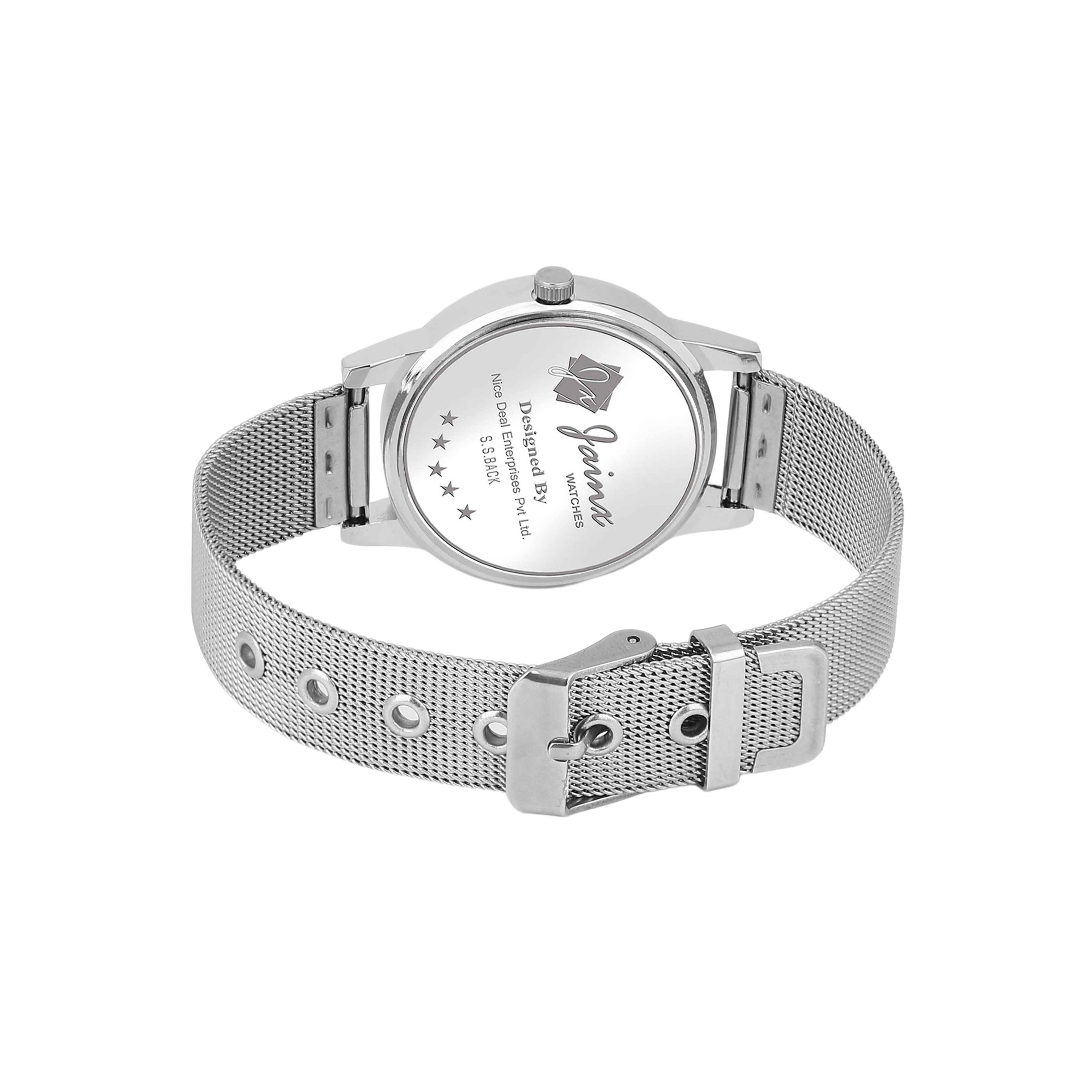 Jainx Black Dial Steel Mesh Chain Analog Watch For Women - JW8597