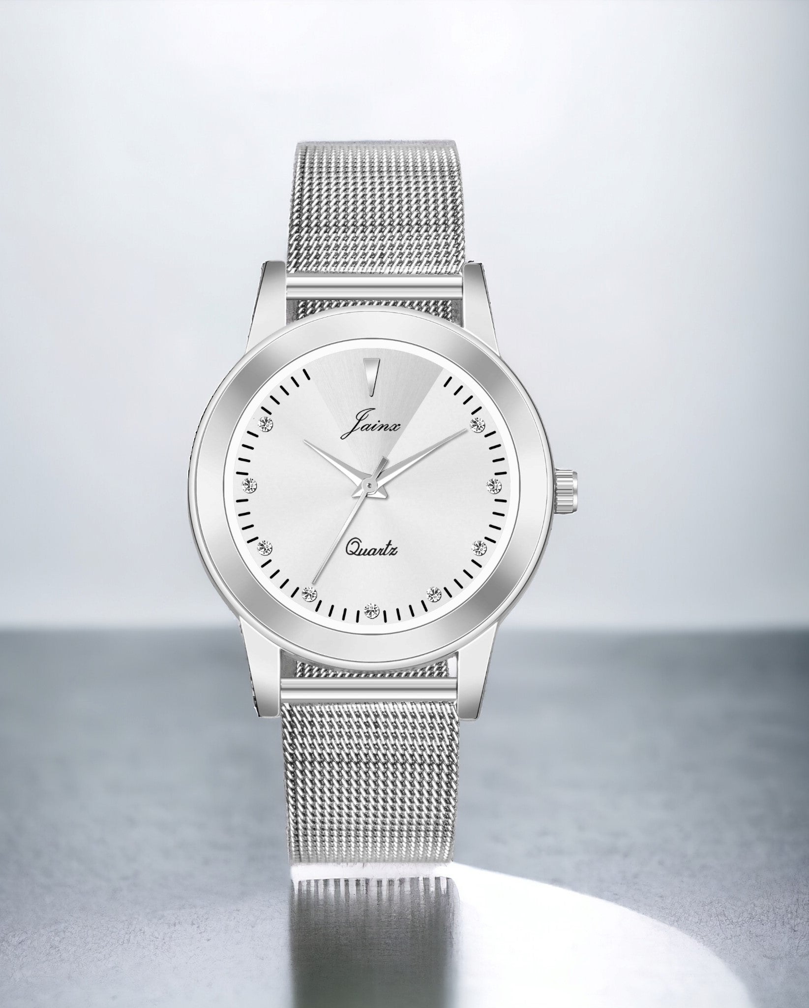Jainx Silver Steel Mesh Chain Analog Watch - For Women JW8598