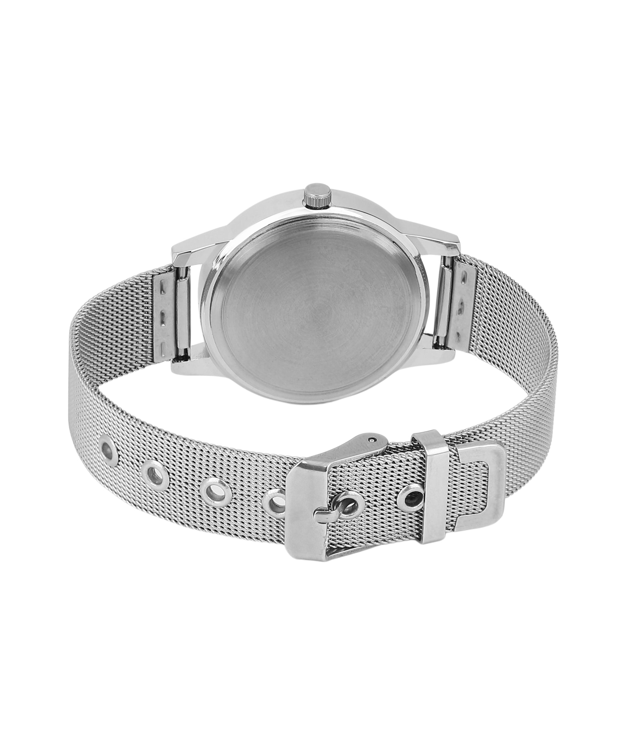 Jainx Pink Dial Steel Mesh Chain Analog Watch - For Women JW8599