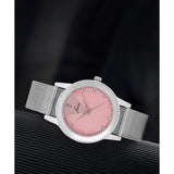 Jainx Pink Dial Steel Mesh Chain Analog Watch - For Women JW8599
