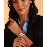 Jainx Pink Dial Steel Mesh Chain Analog Watch - For Women JW8599