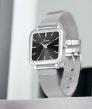 Jainx Black Dial Steel Mesh Silver Chain Analog Watch - For Women JW85604