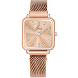 Jainx Rose Gold Mesh Magnet Chain Analog Watch - For Women JW8605