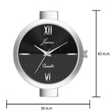 Jainx Black Dial Mesh Silver Chain Analog Watch - For Women JW8606
