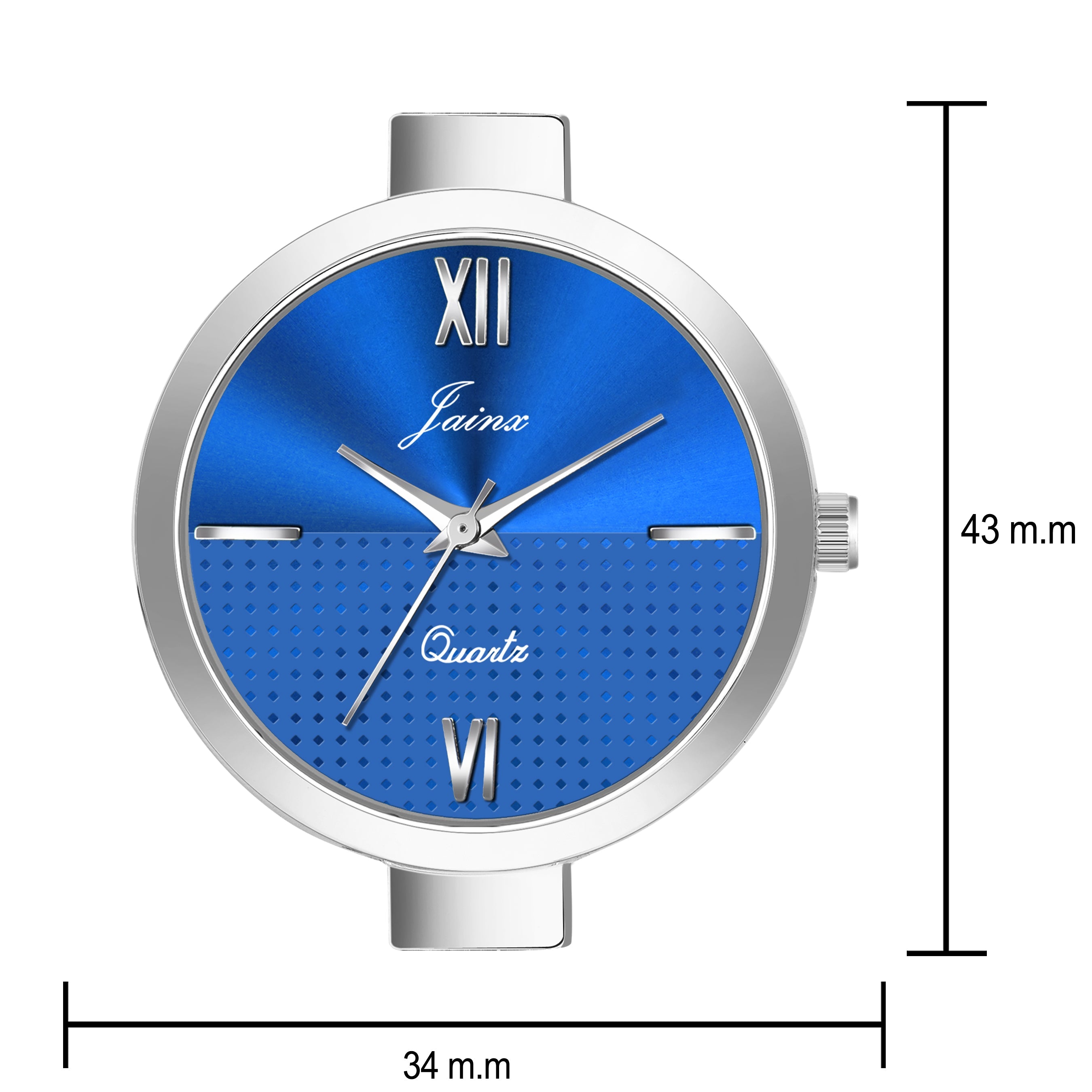Jainx Blue Dial Mesh Silver Chain Analog Watch - For Women JW8607
