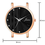 Jainx Black Dial Rose Gold Mesh Chain Analog Wrist Watch For Women - JW8612