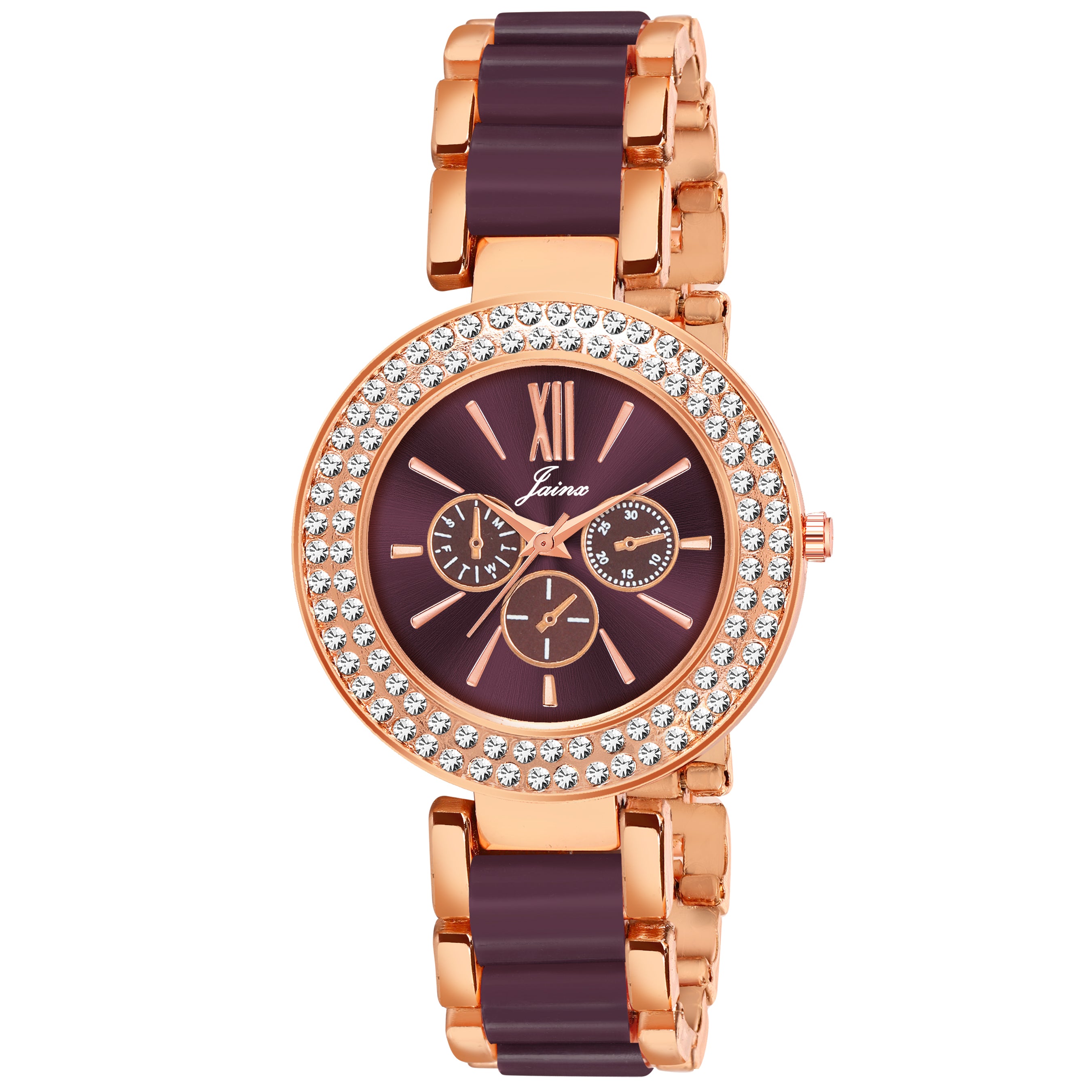 Jainx Maroon Bracelet Style Analog Wrist Watch for Women