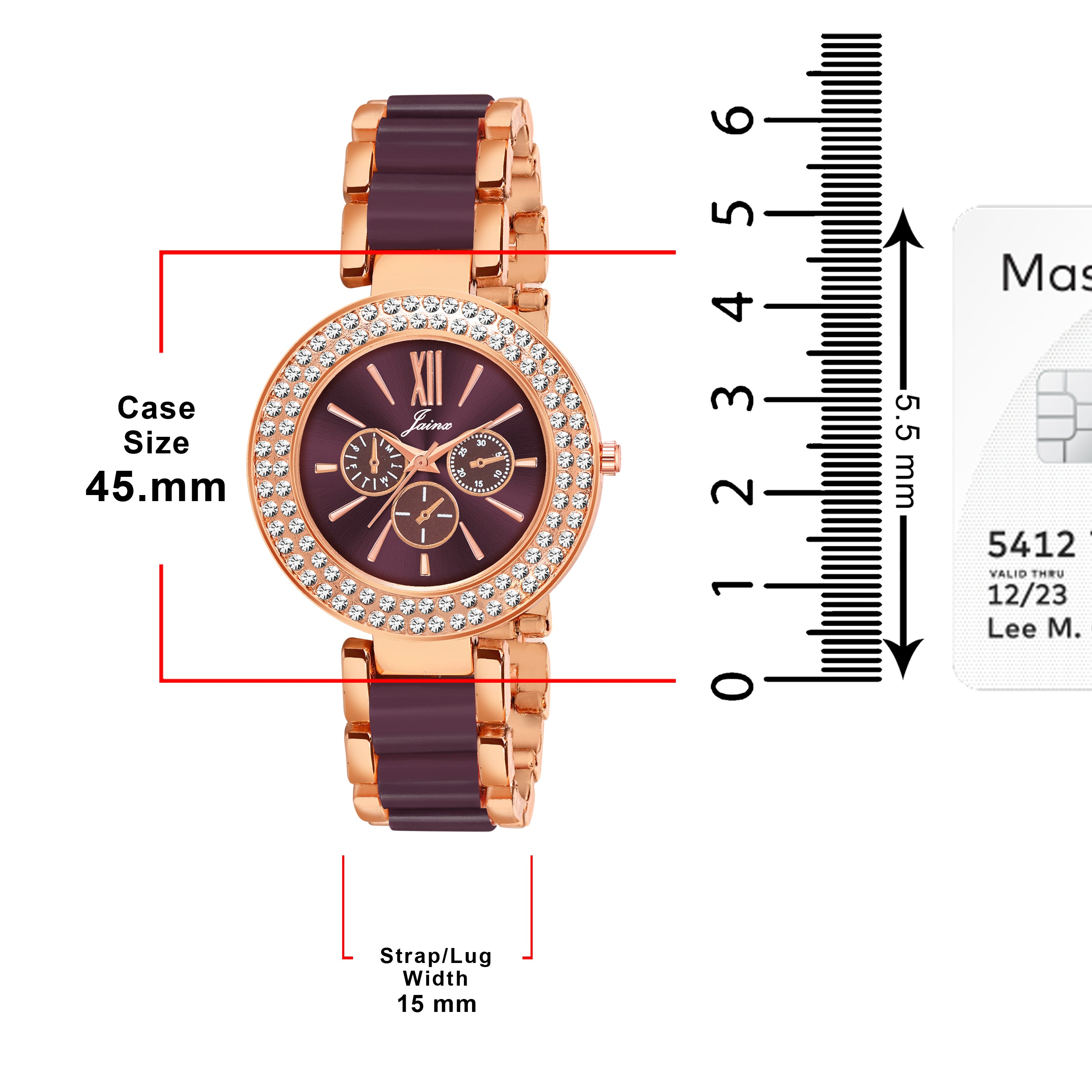 Jainx Maroon Bracelet Style Analog Wrist Watch for Women