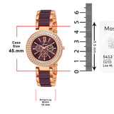 Jainx Maroon Bracelet Style Analog Wrist Watch for Women